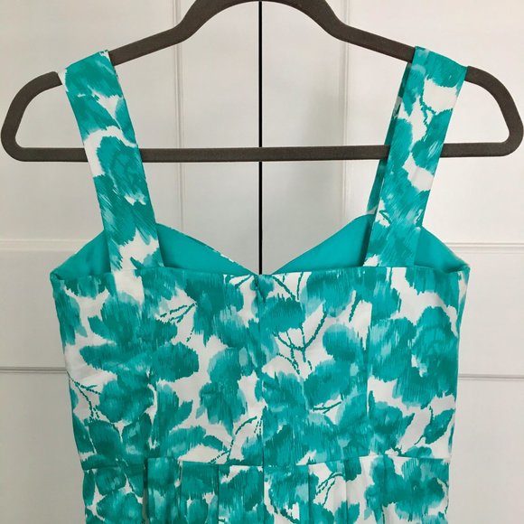 Donna Ricco NY Turquoise Floral Dress 2 Petite EUC - Picture 7 of 9